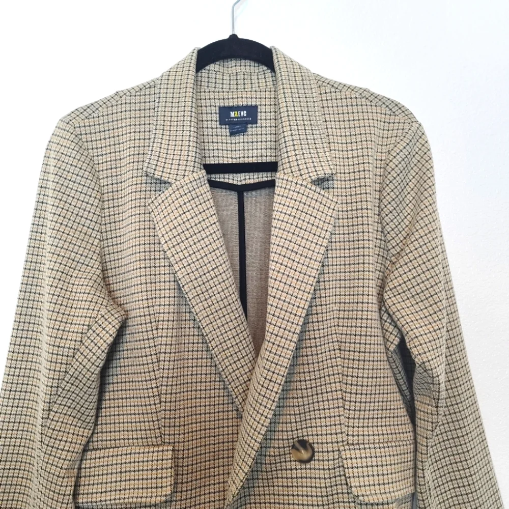 Anthropologie Maeve Houndstooth Stretch Knit Collegiate Blazer Jacket - Picture 5 of 8